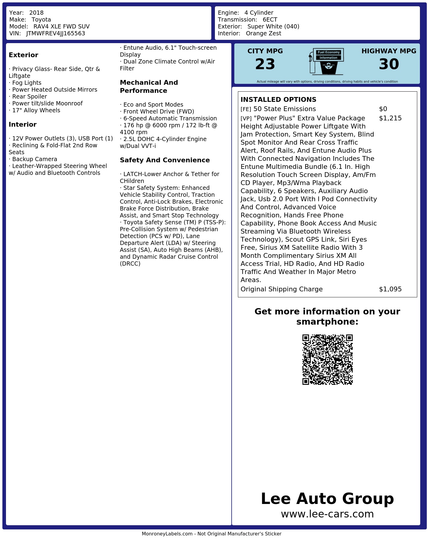 Monroney Label