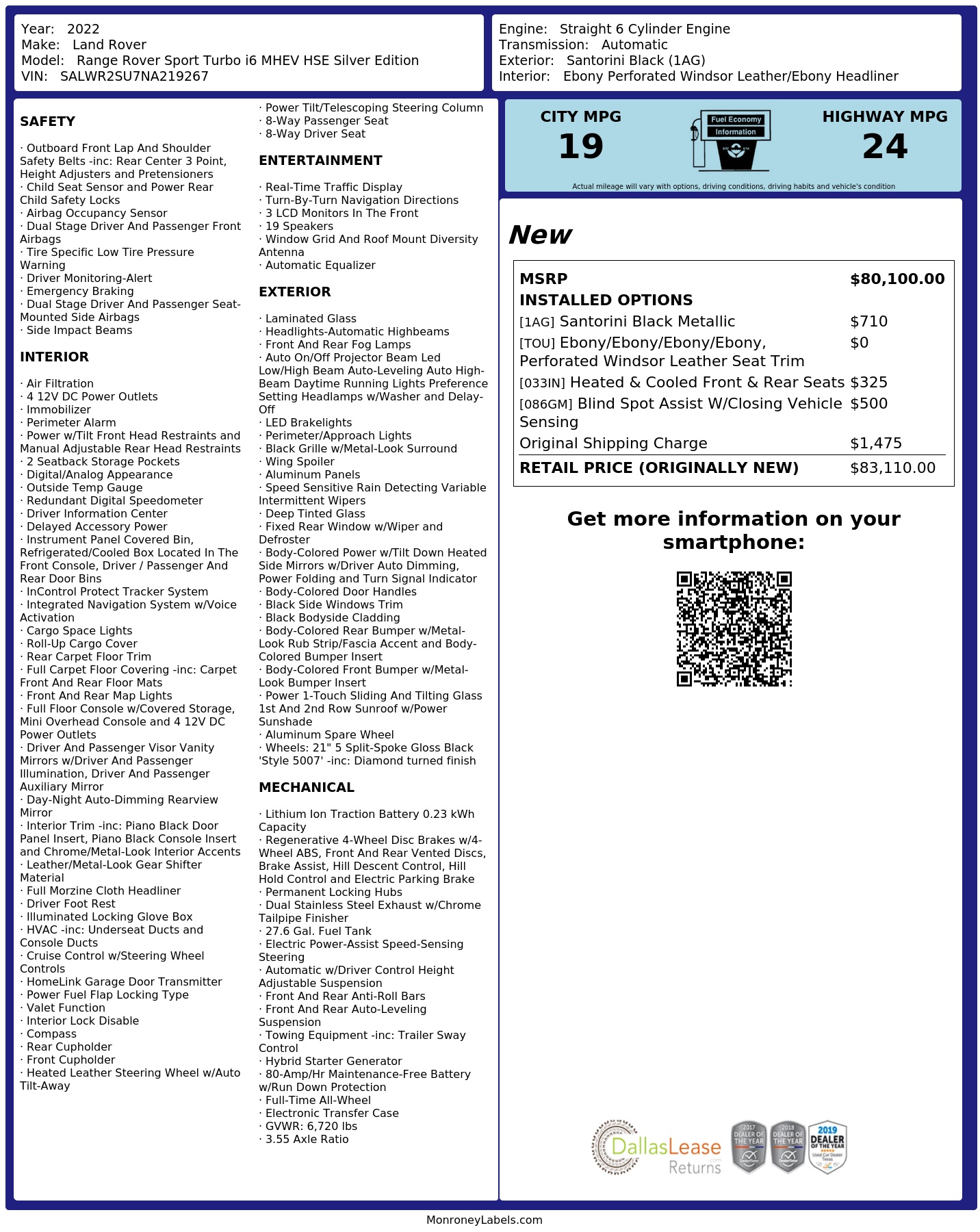 Monroney Label
