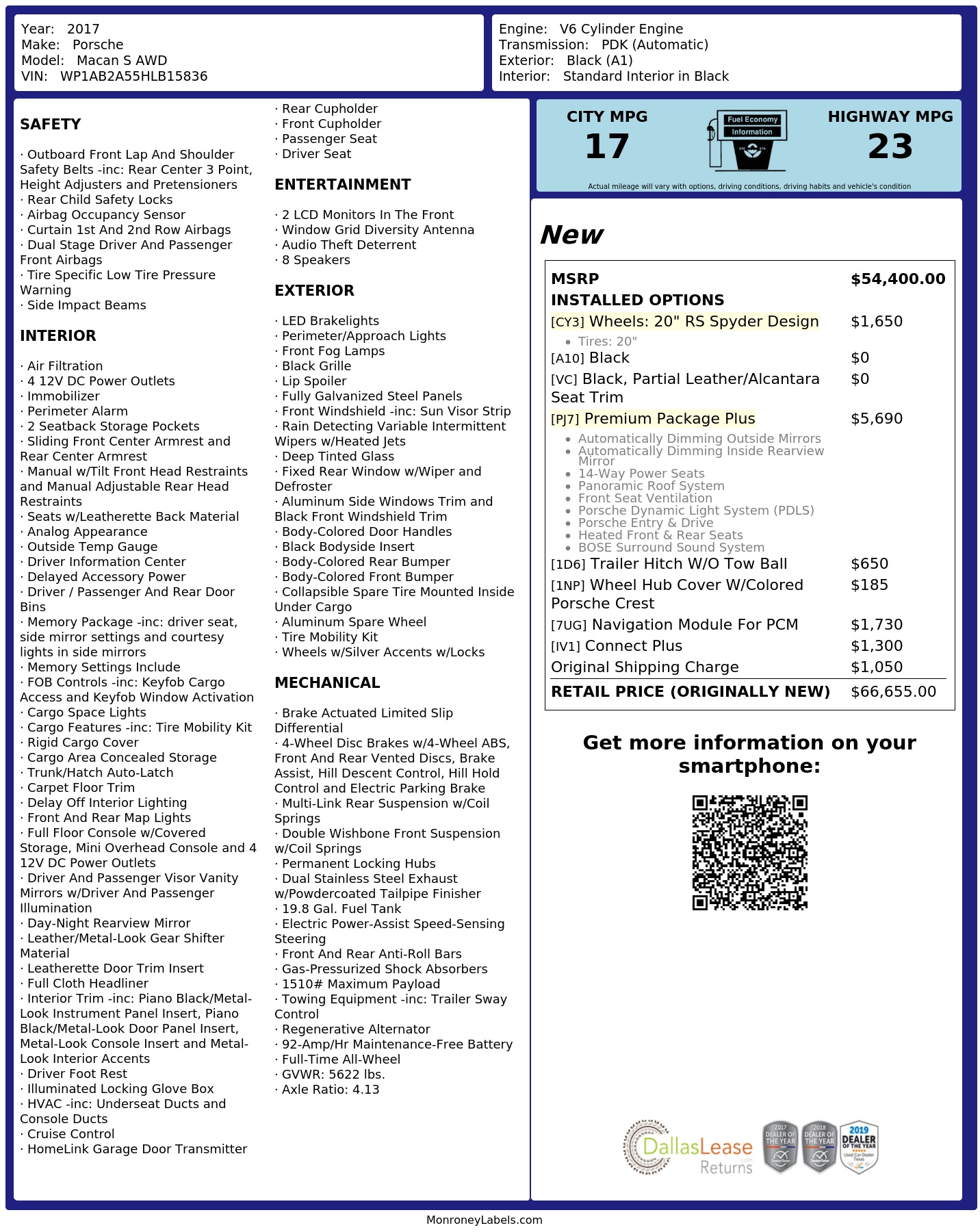 Monroney Label