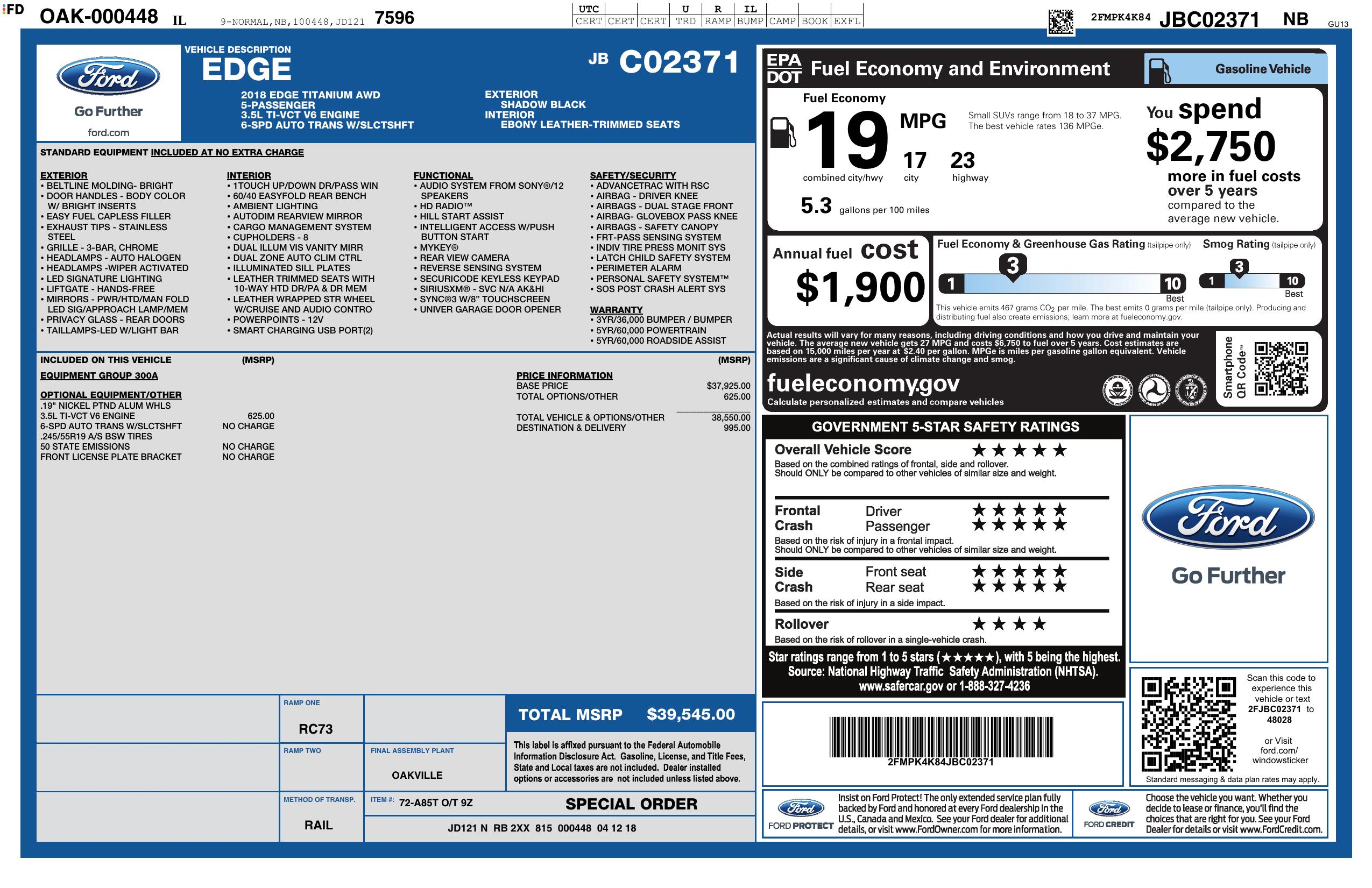 Monroney Label