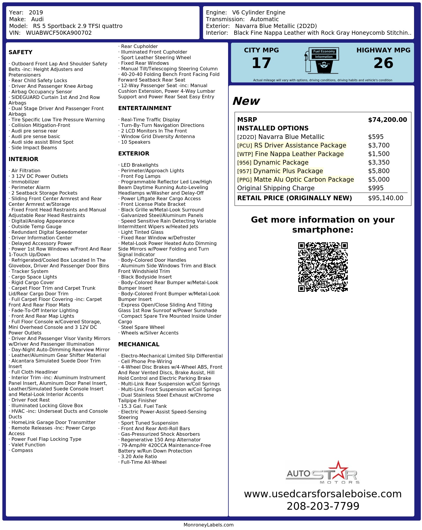 Monroney Label