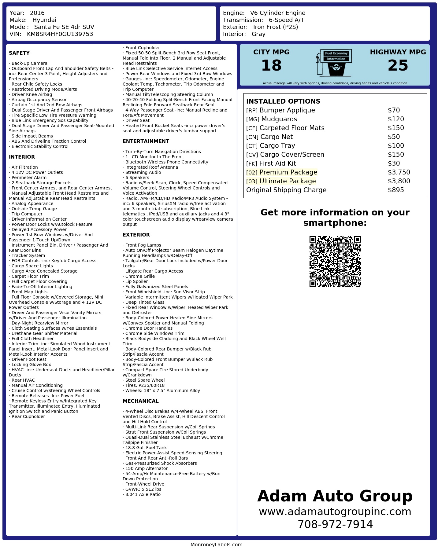 Monroney Label