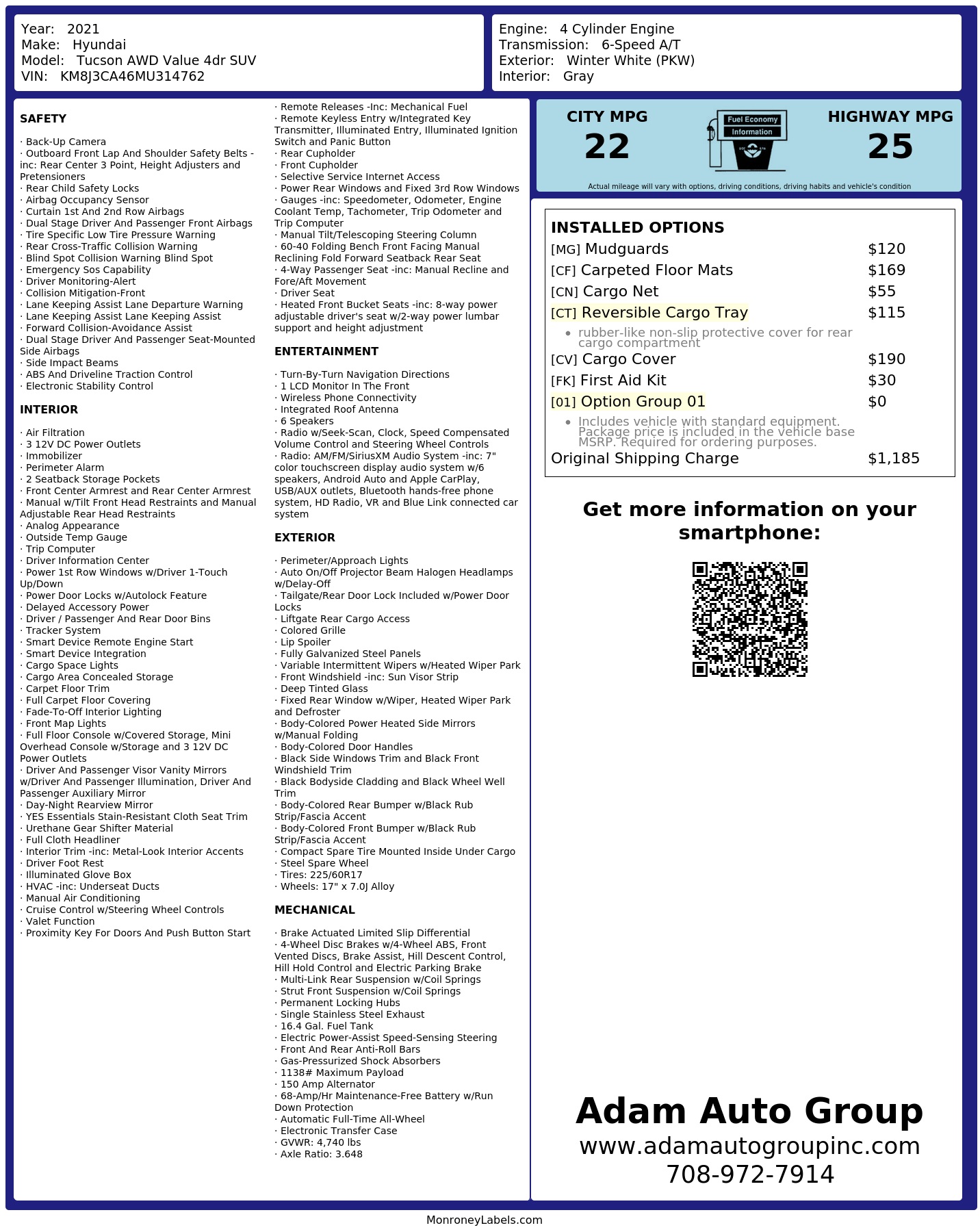Monroney Label