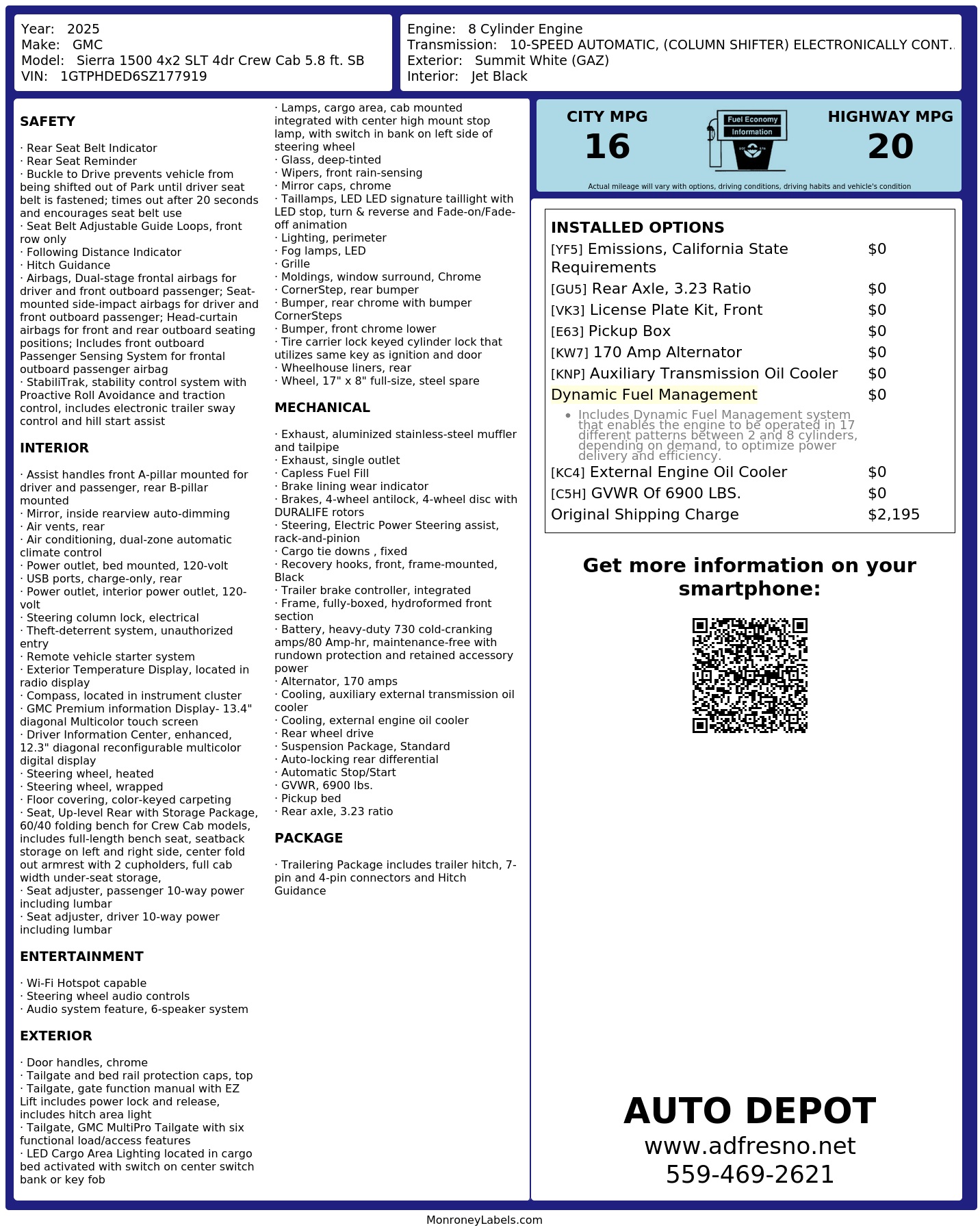 Monroney Label