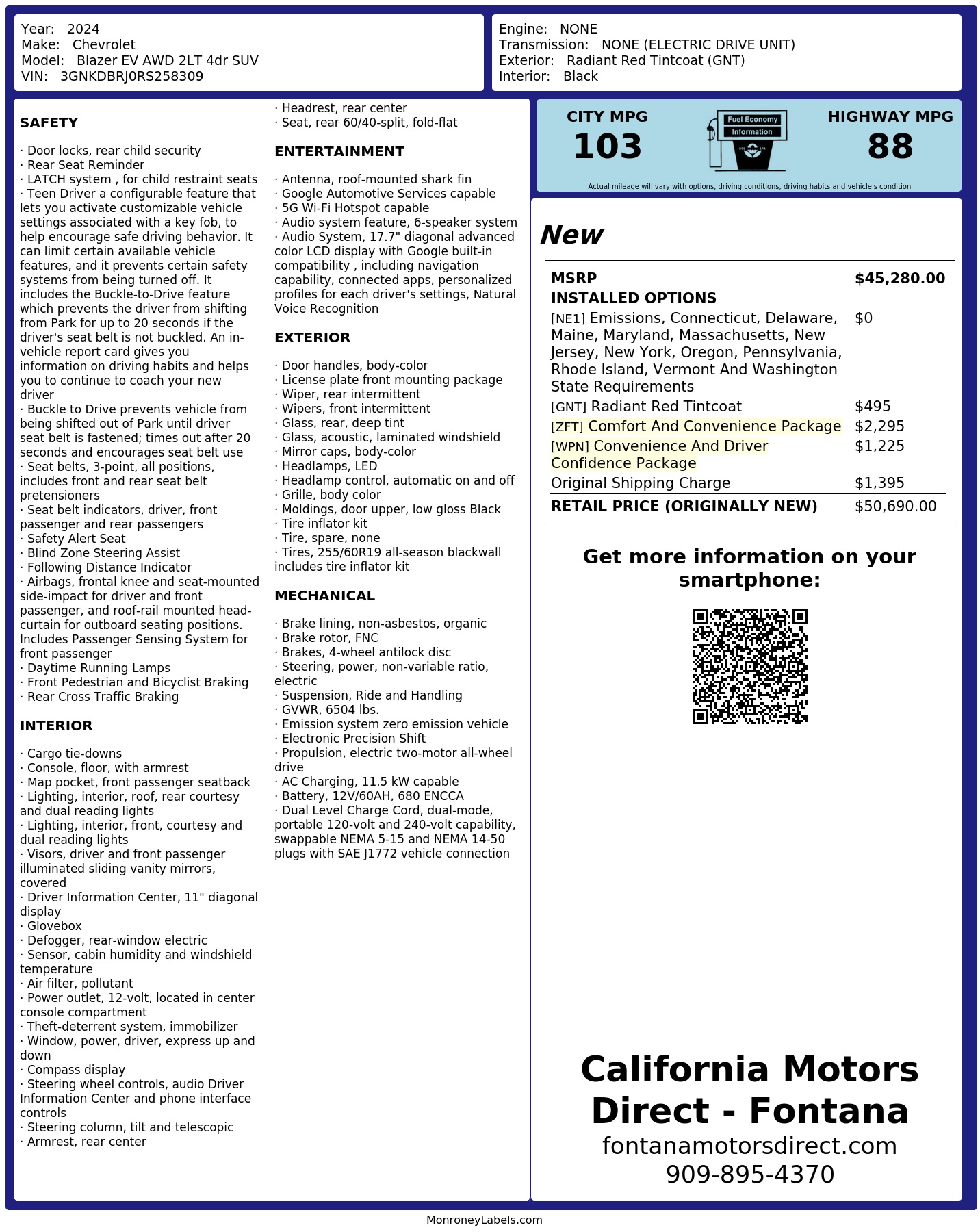 Monroney Label