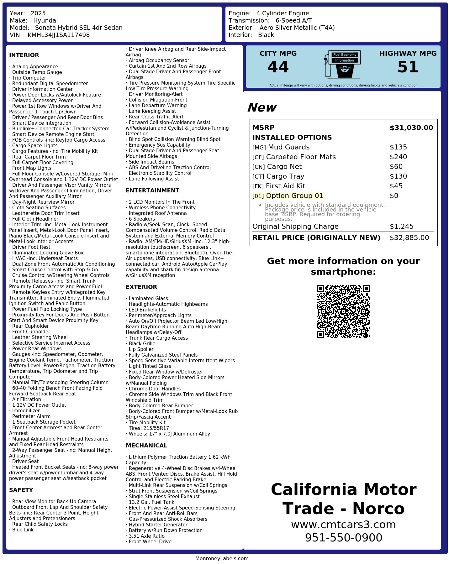 Monroney Label