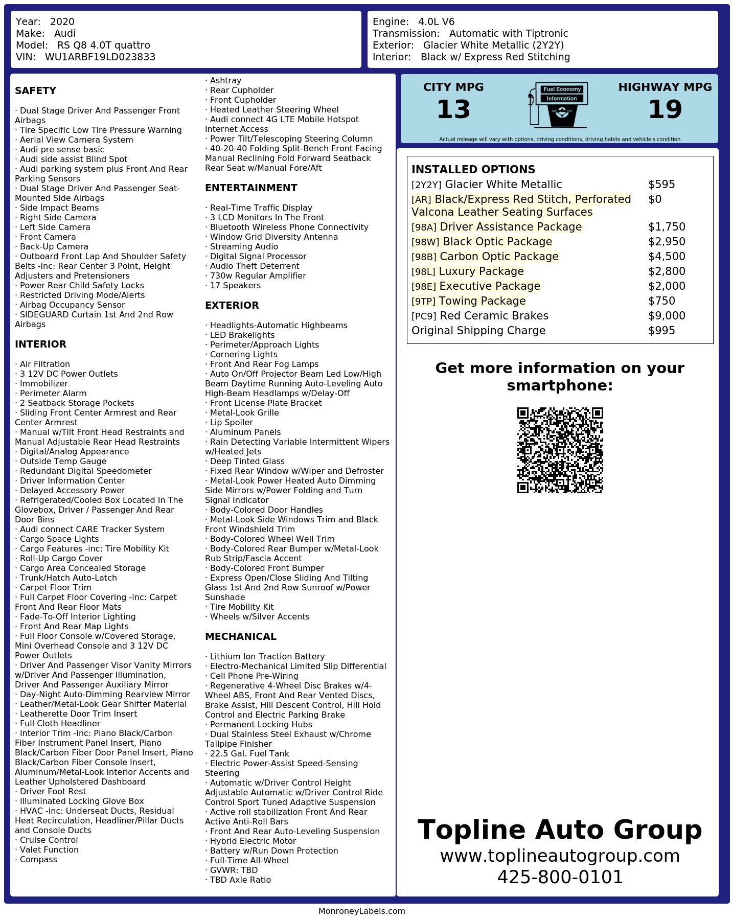 Monroney Label