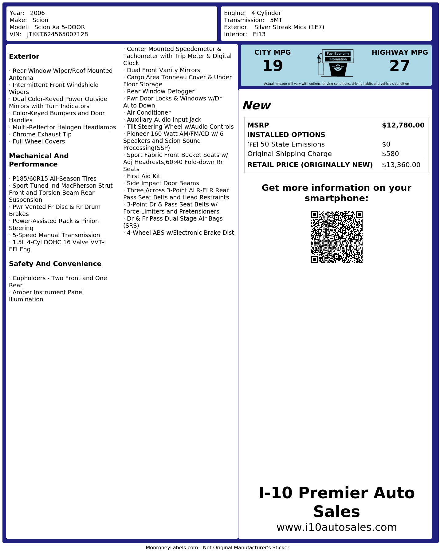 Monroney Label