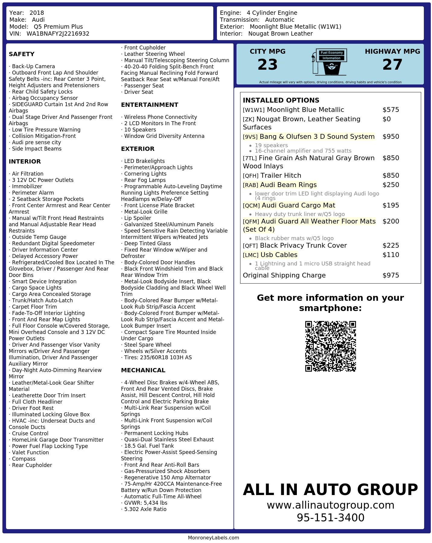 Monroney Label