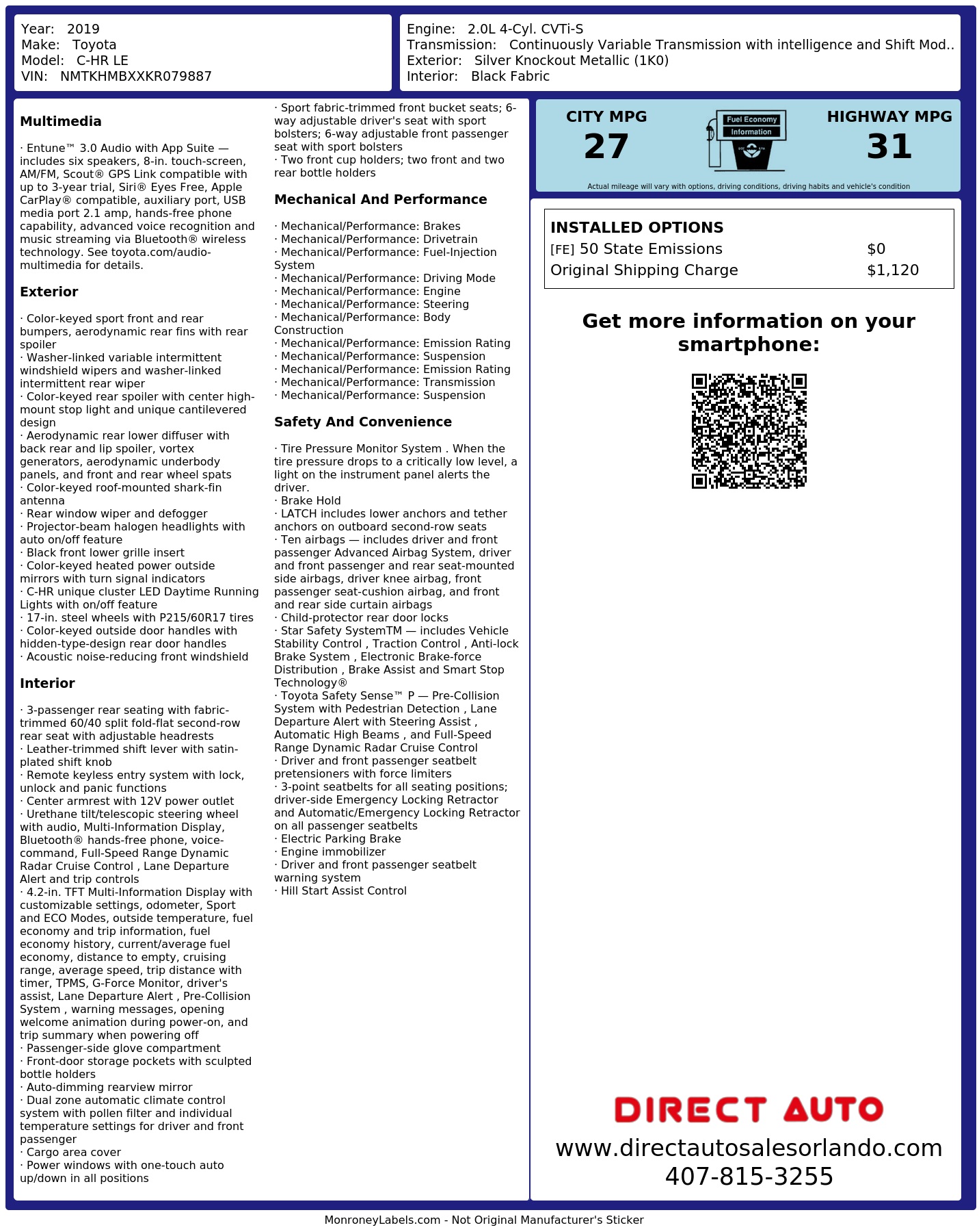 Monroney Label