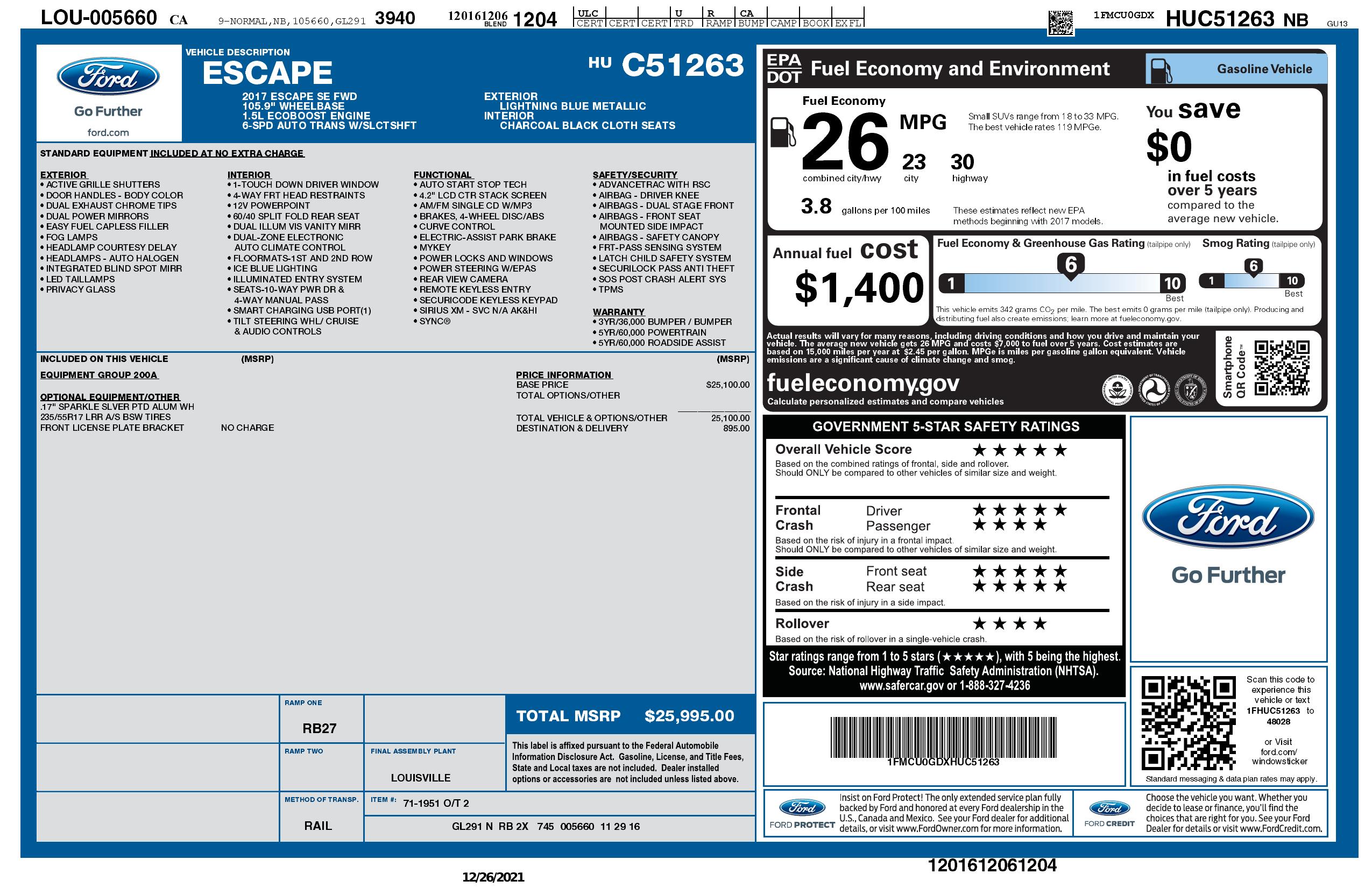 Monroney Label