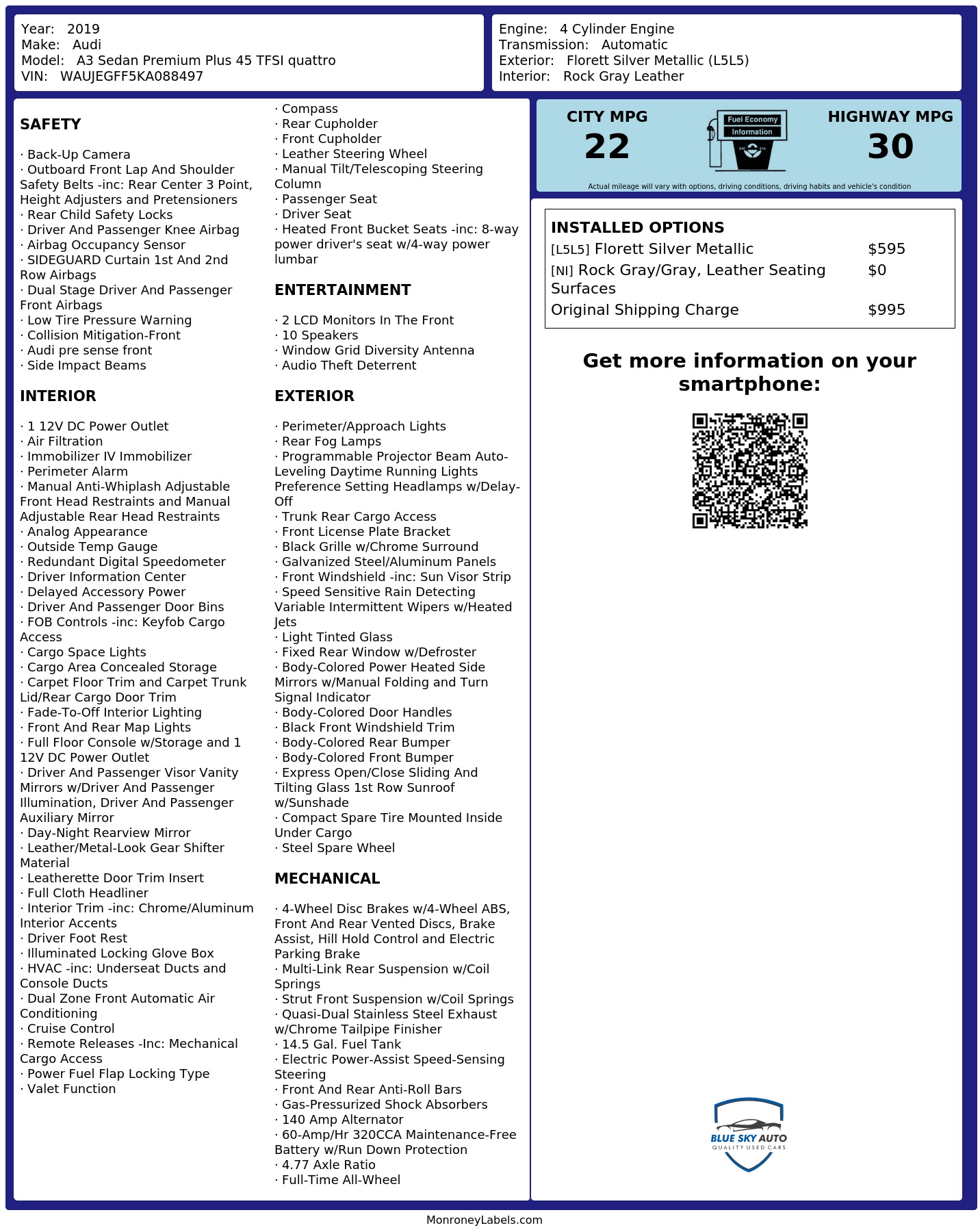 Monroney Label