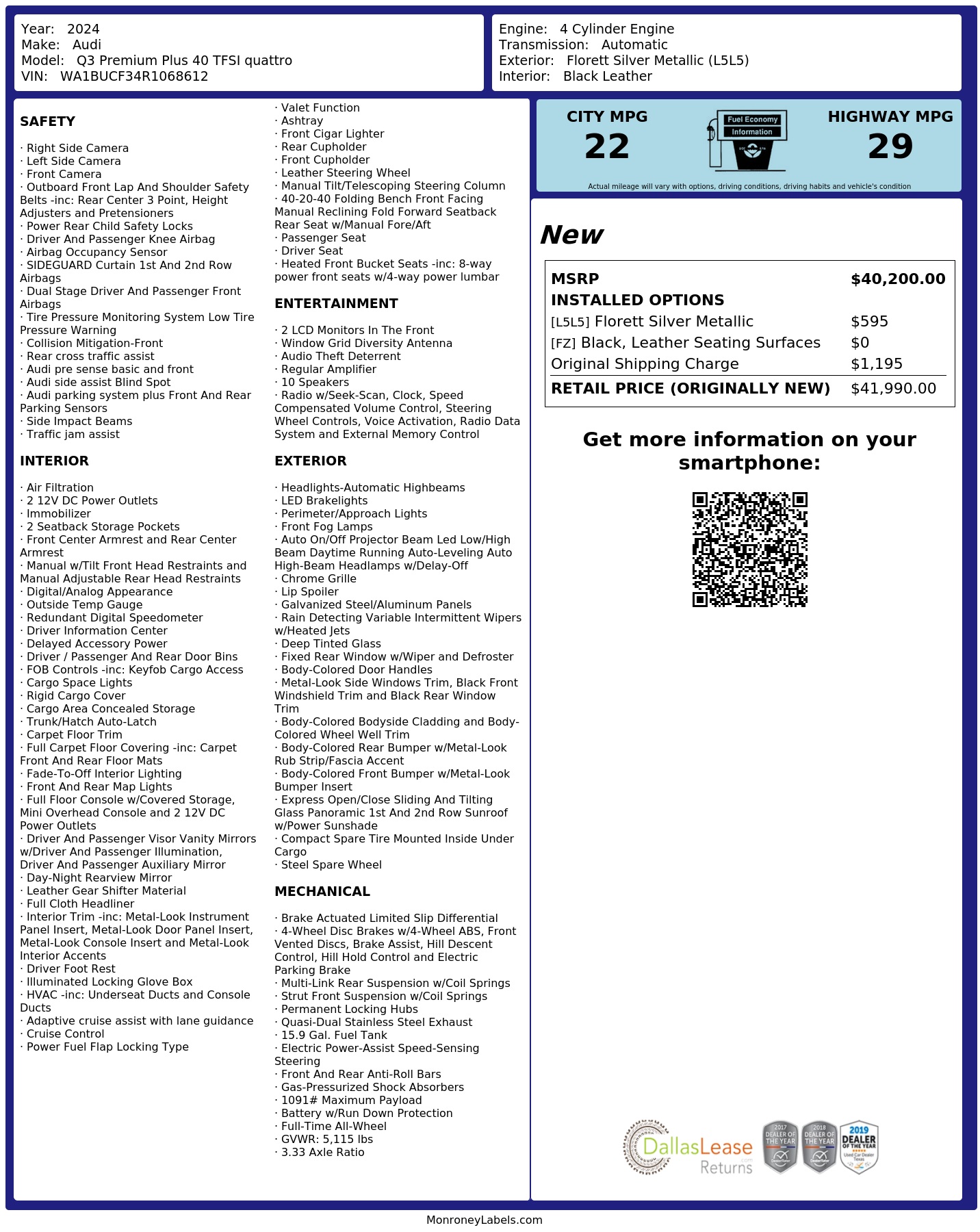 Monroney Label