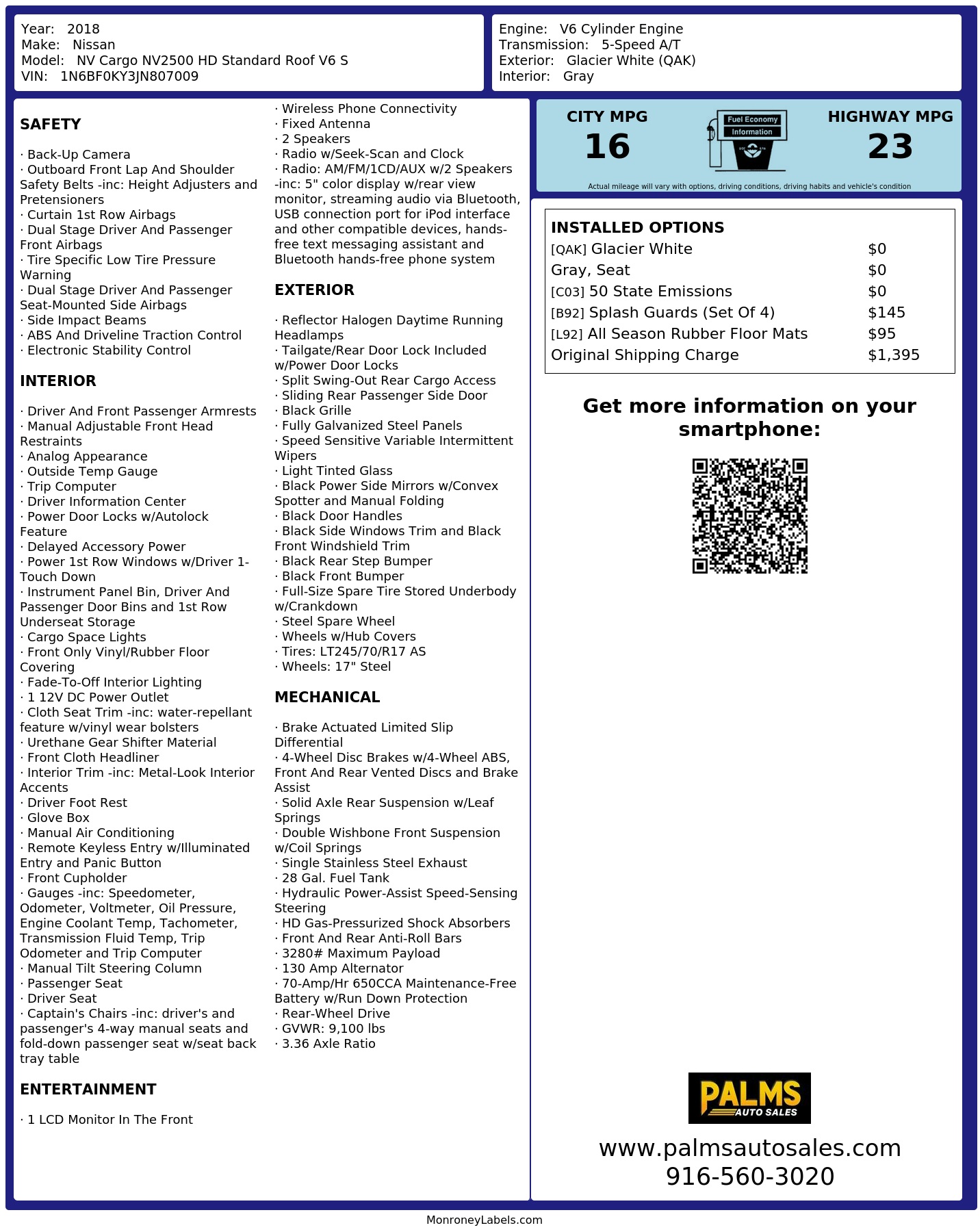 Monroney Label