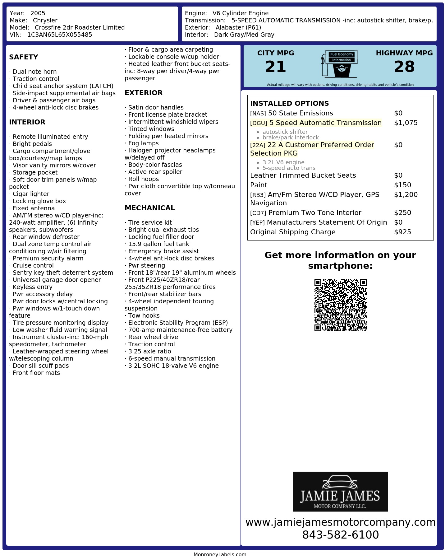 Monroney Label