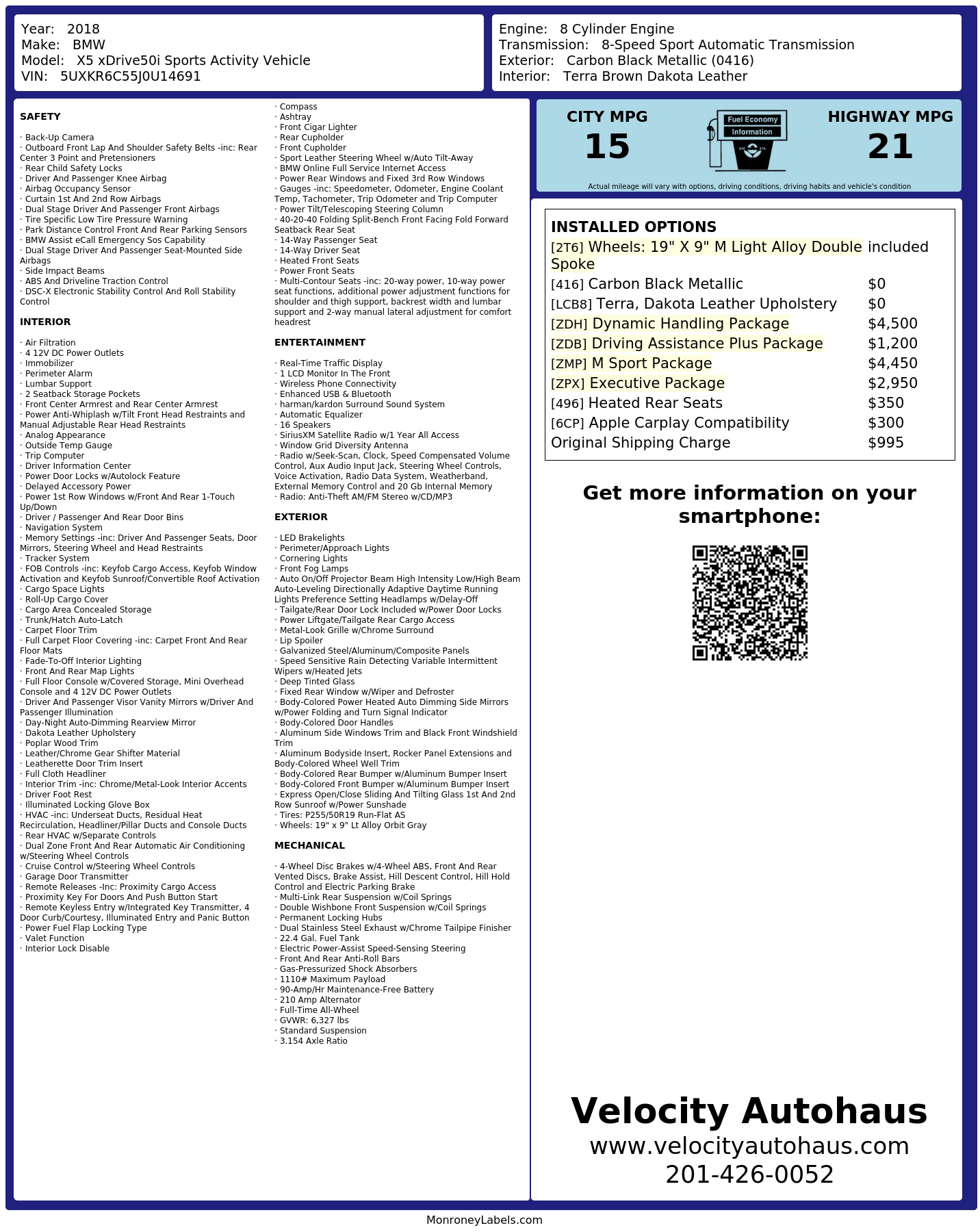 Monroney Label