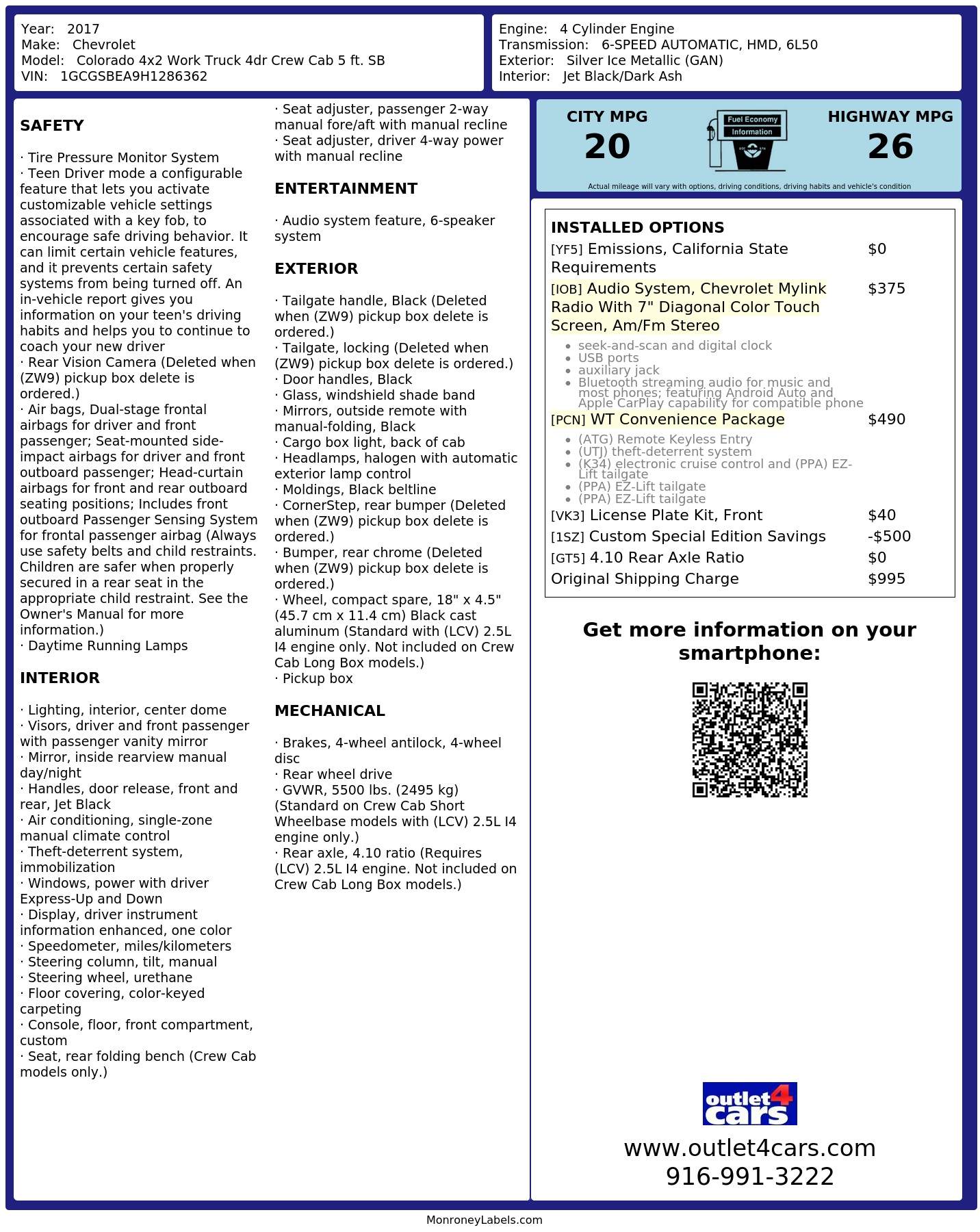 Monroney Label