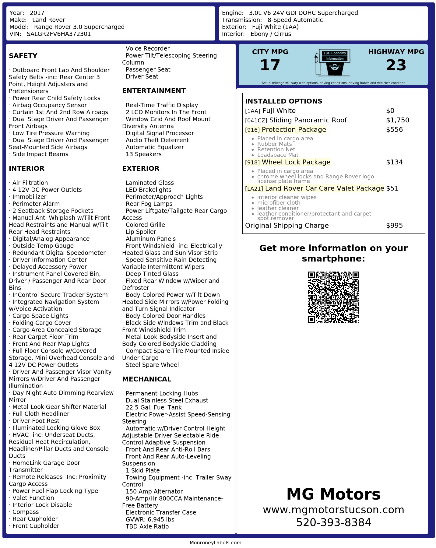 Monroney Label
