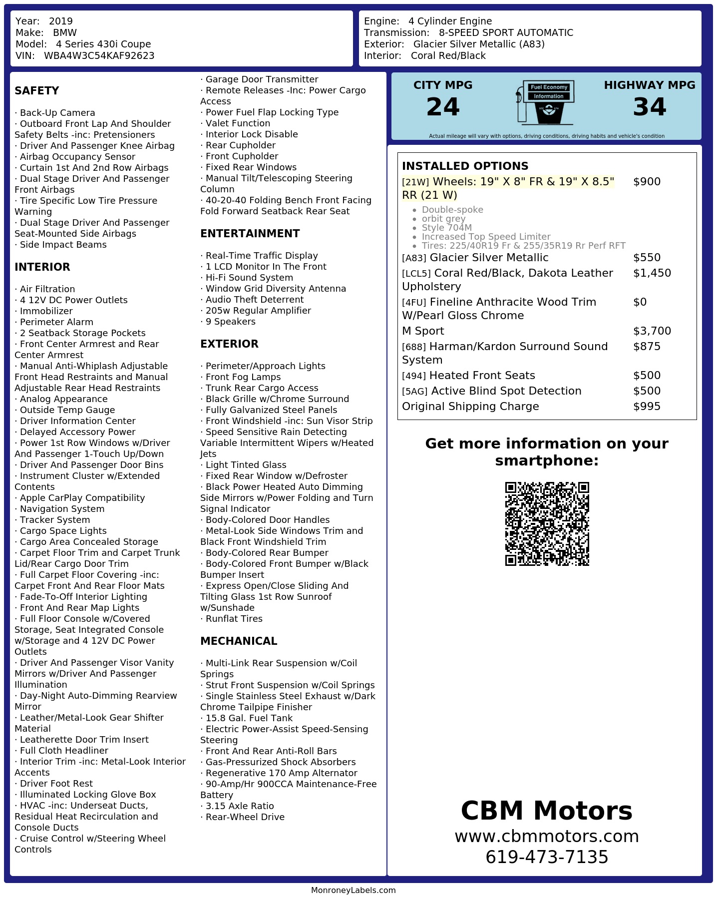 Monroney Label