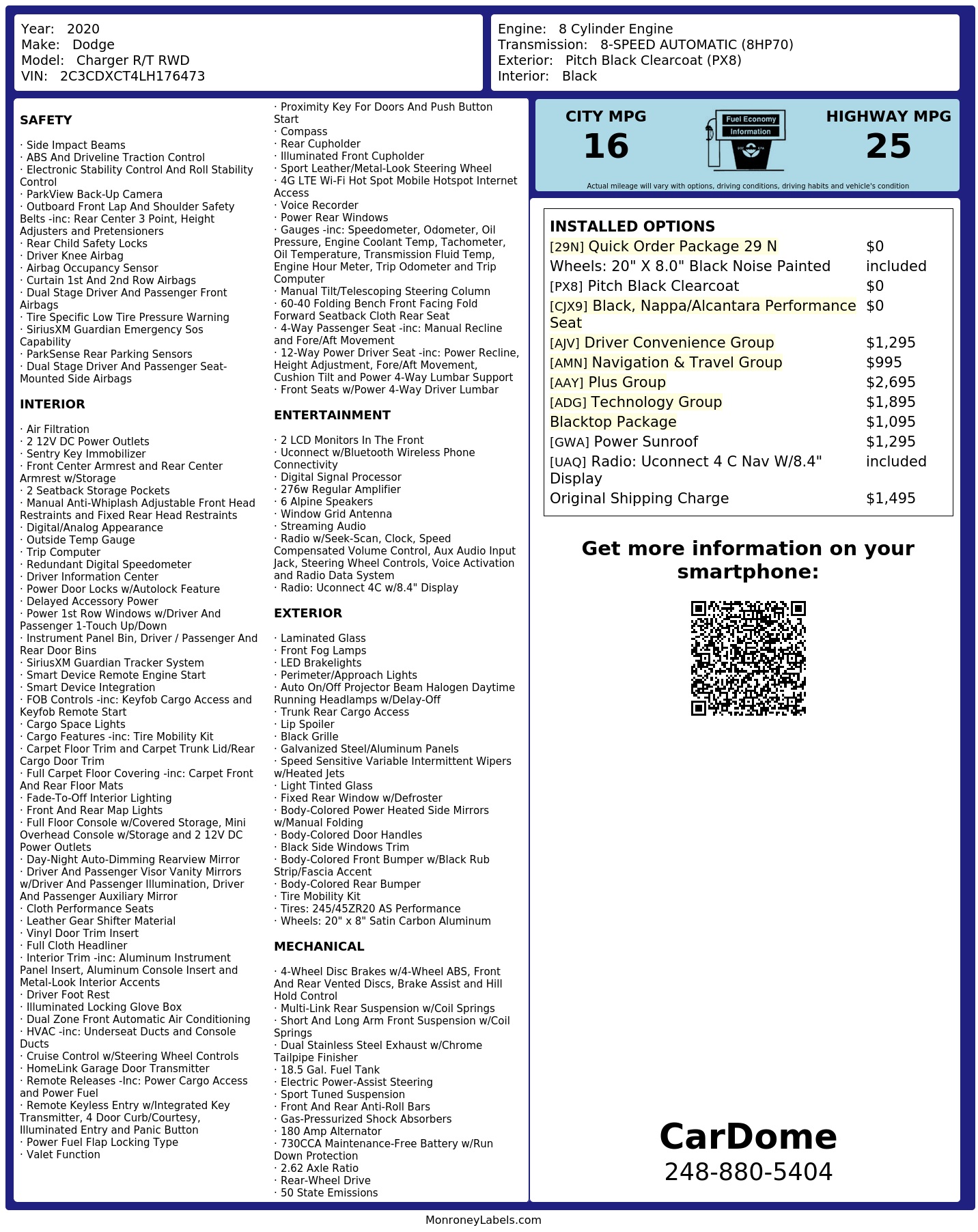 Monroney Label