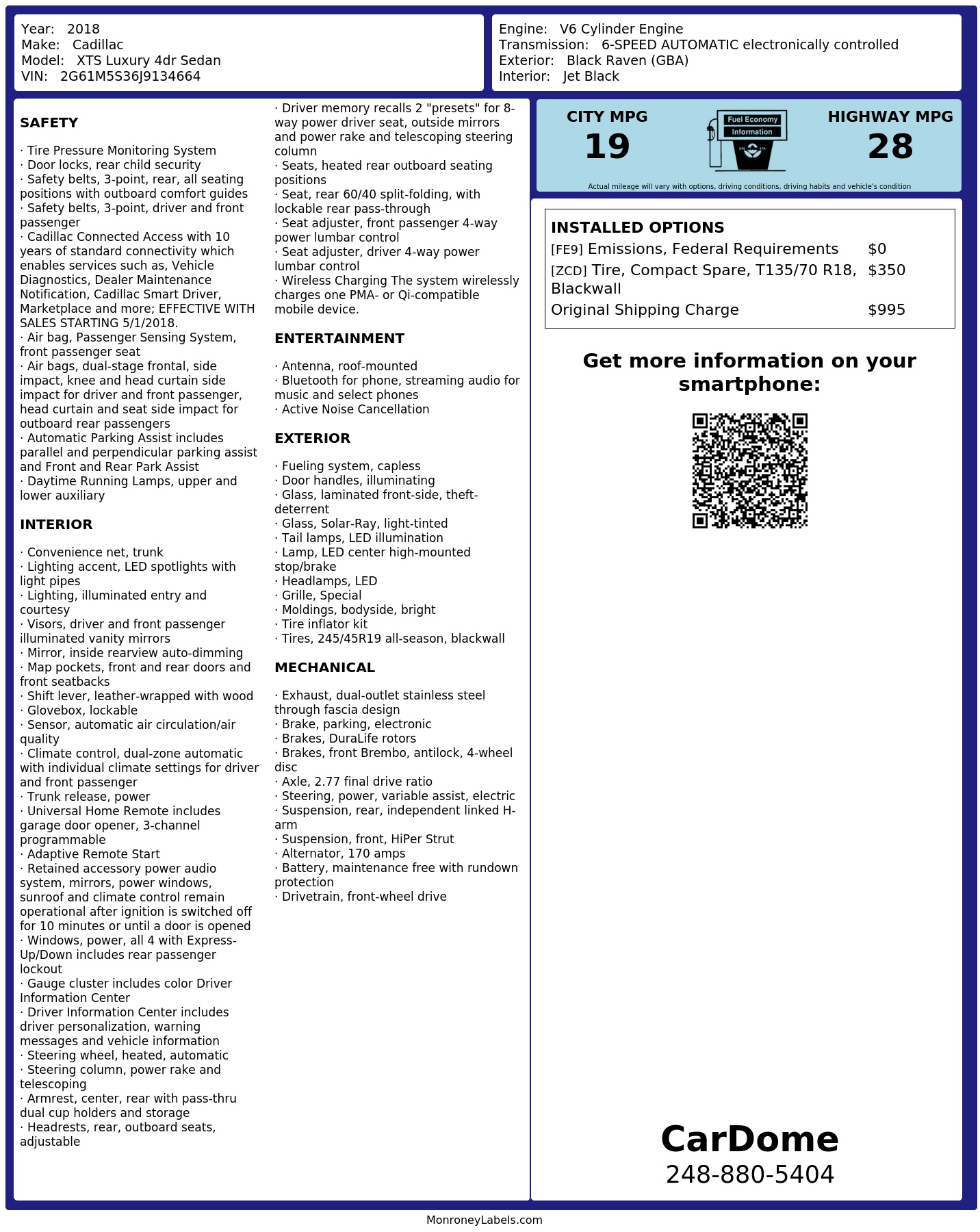 Monroney Label