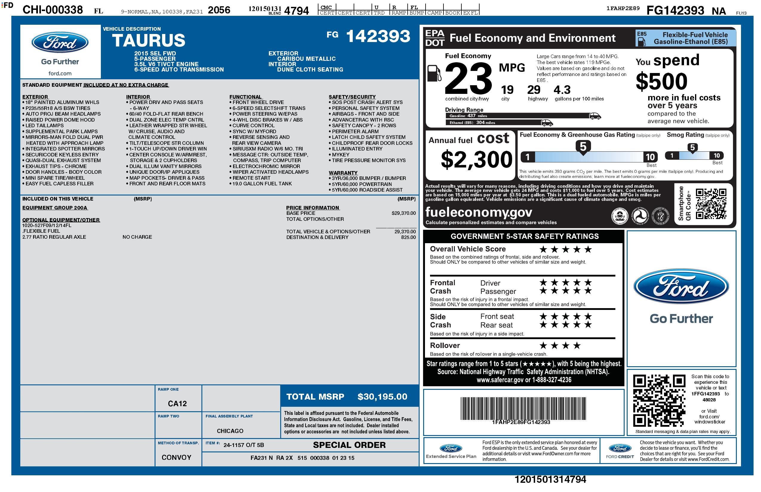 Monroney Label