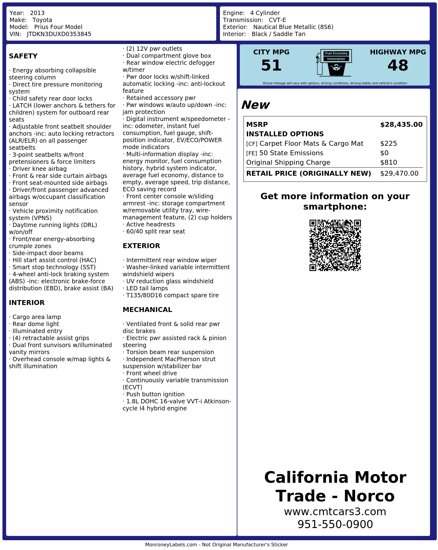 Monroney Label