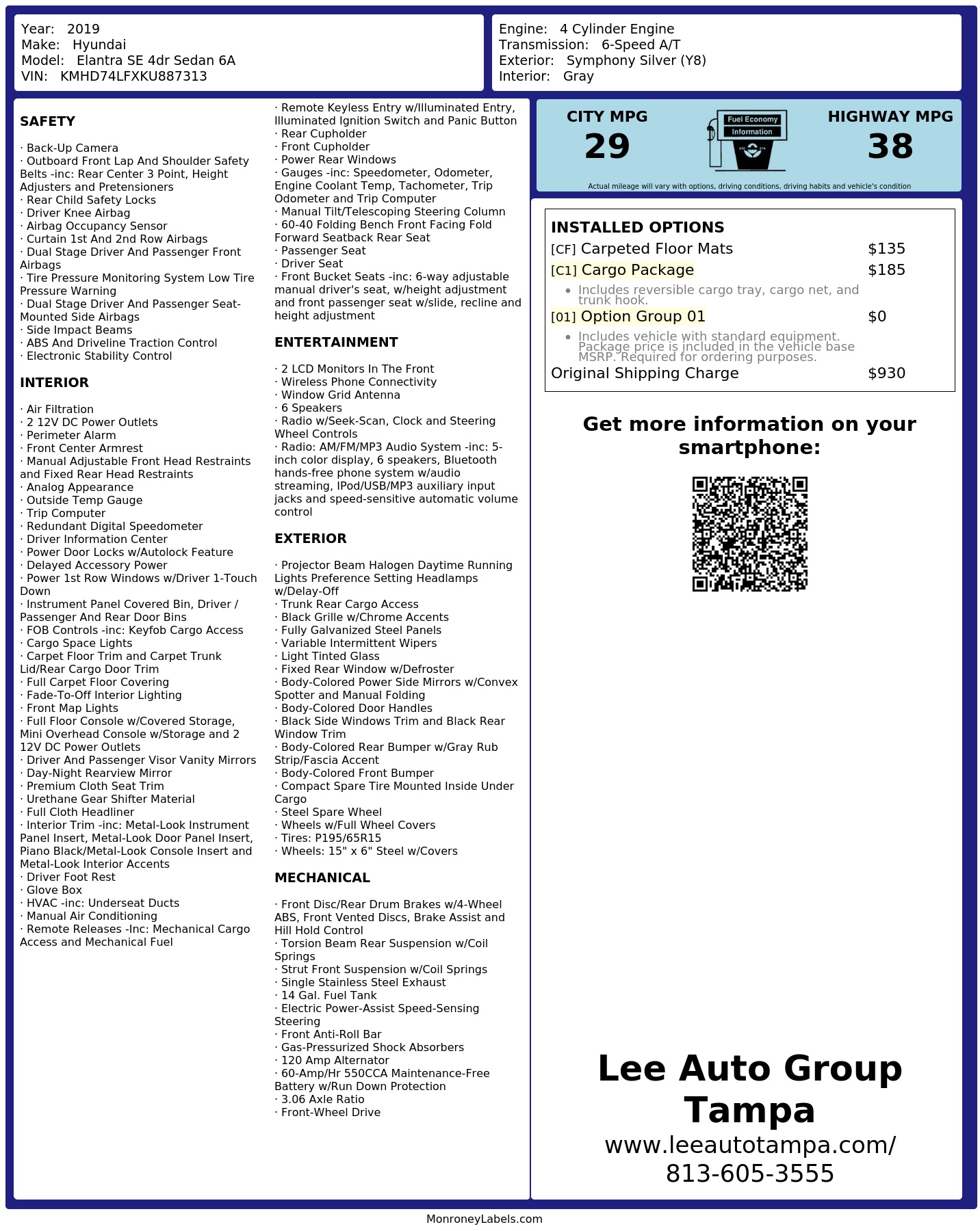 Monroney Label