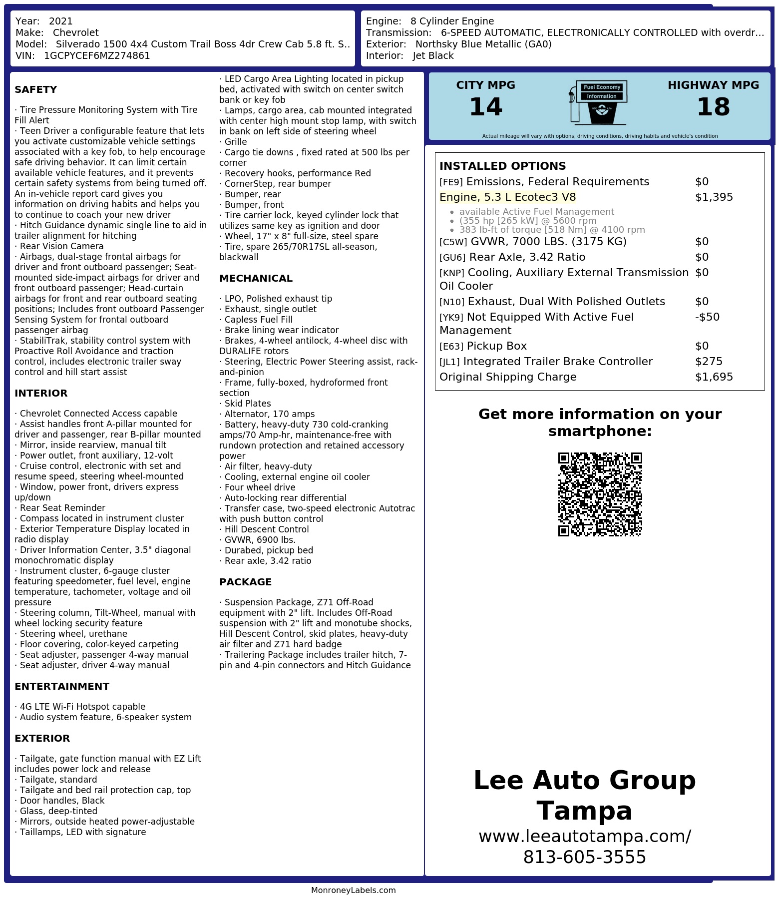 Monroney Label