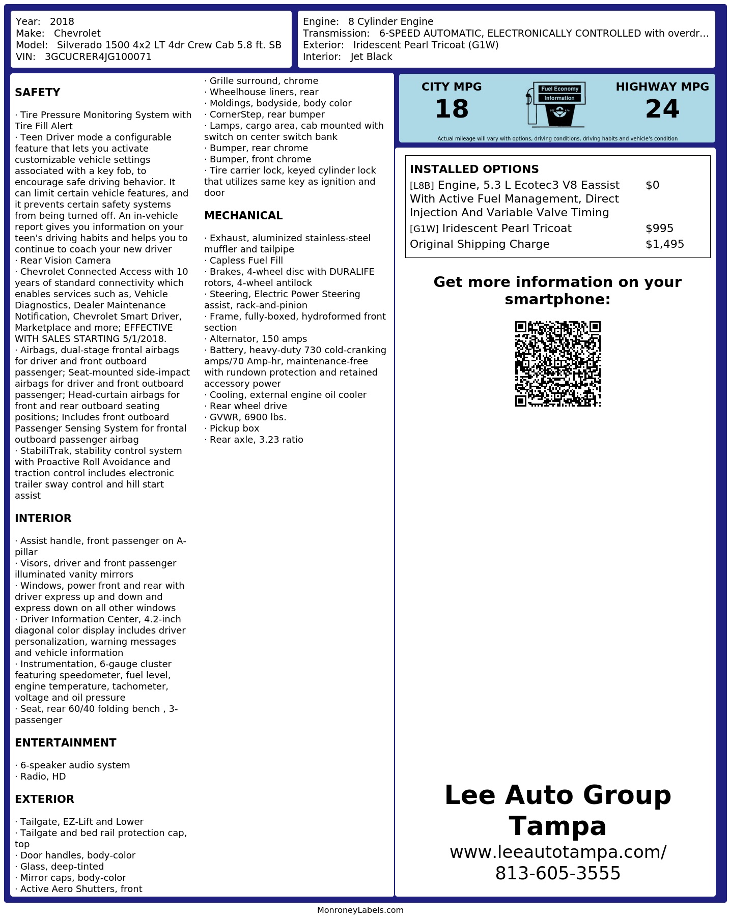 Monroney Label
