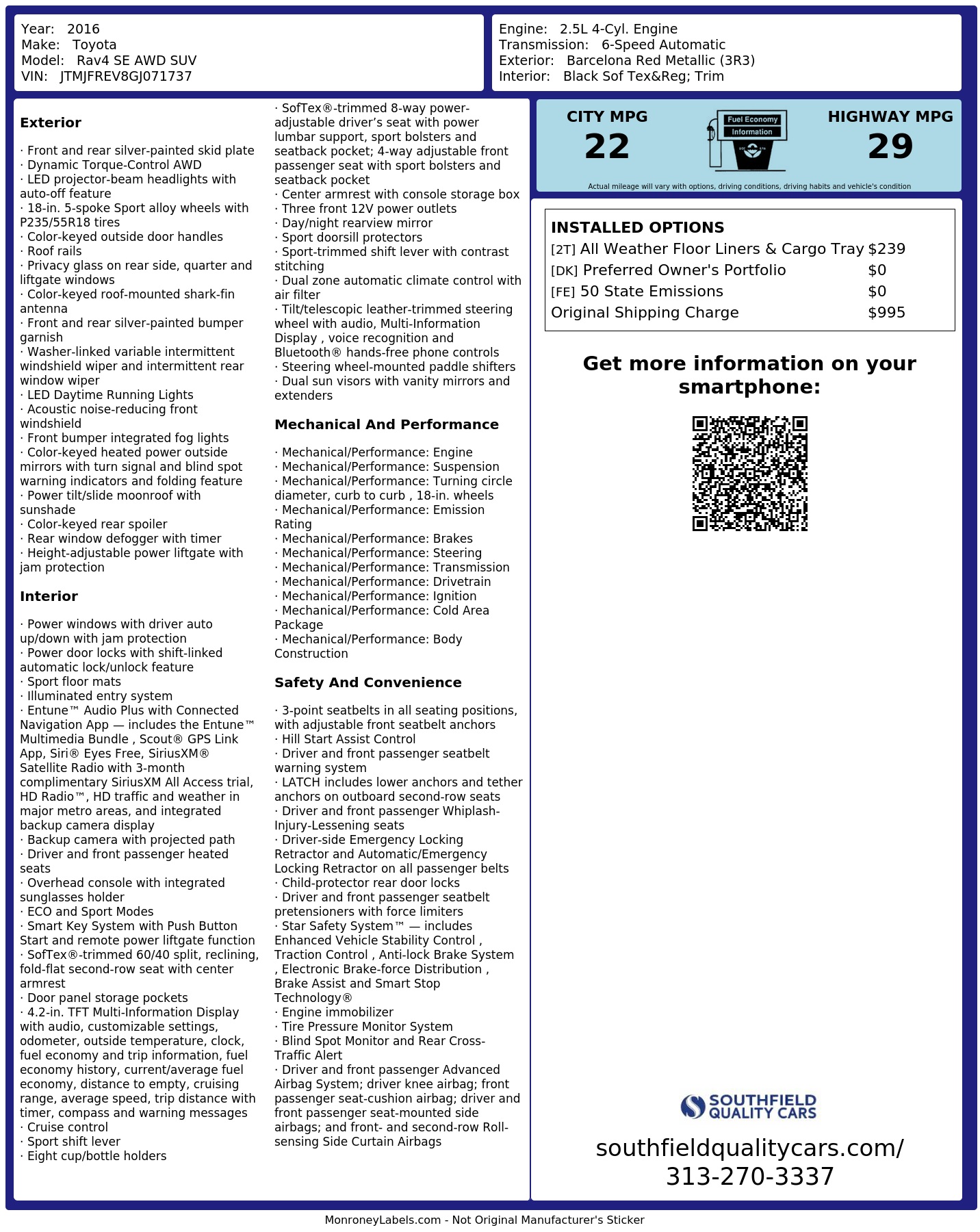 Monroney Label