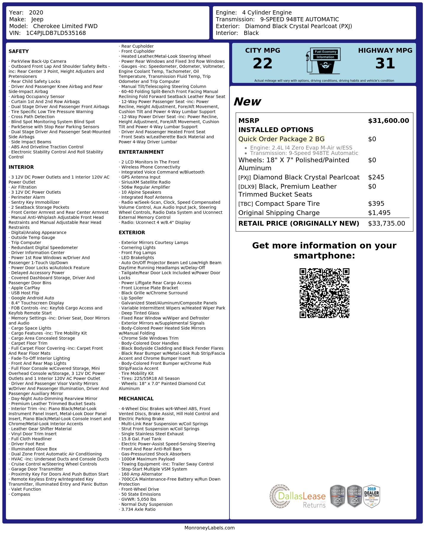 Monroney Label