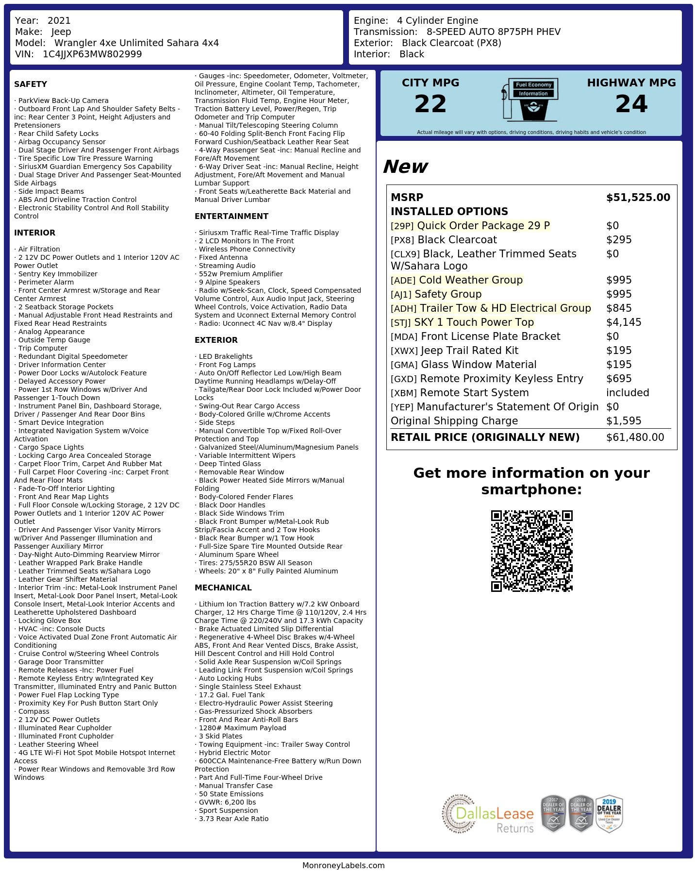 Monroney Label