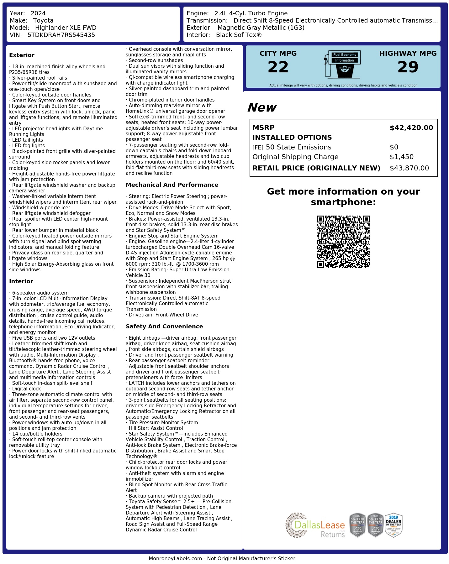Monroney Label