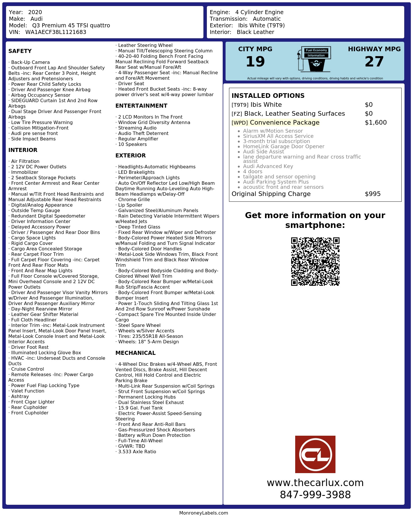 Monroney Label