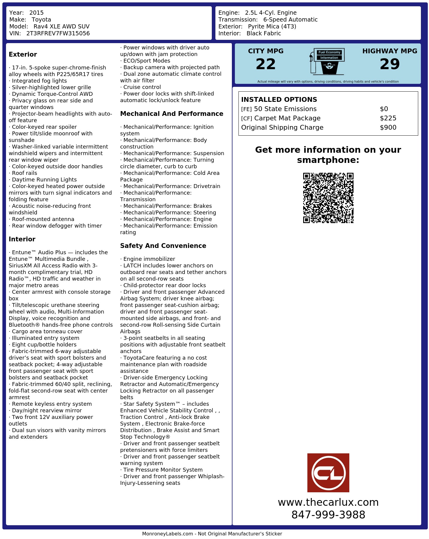 Monroney Label
