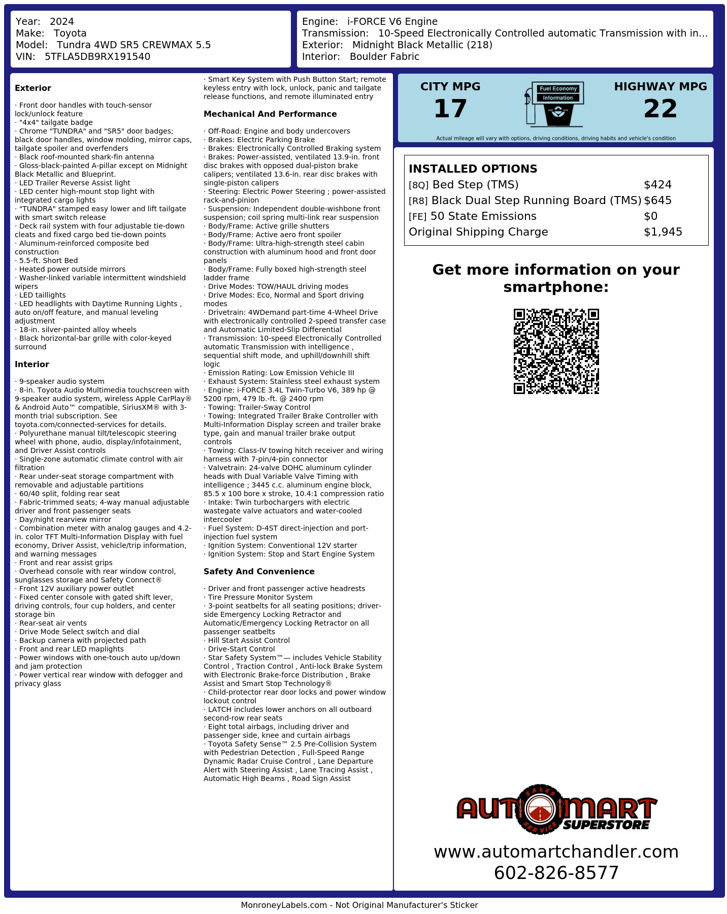 Monroney Label