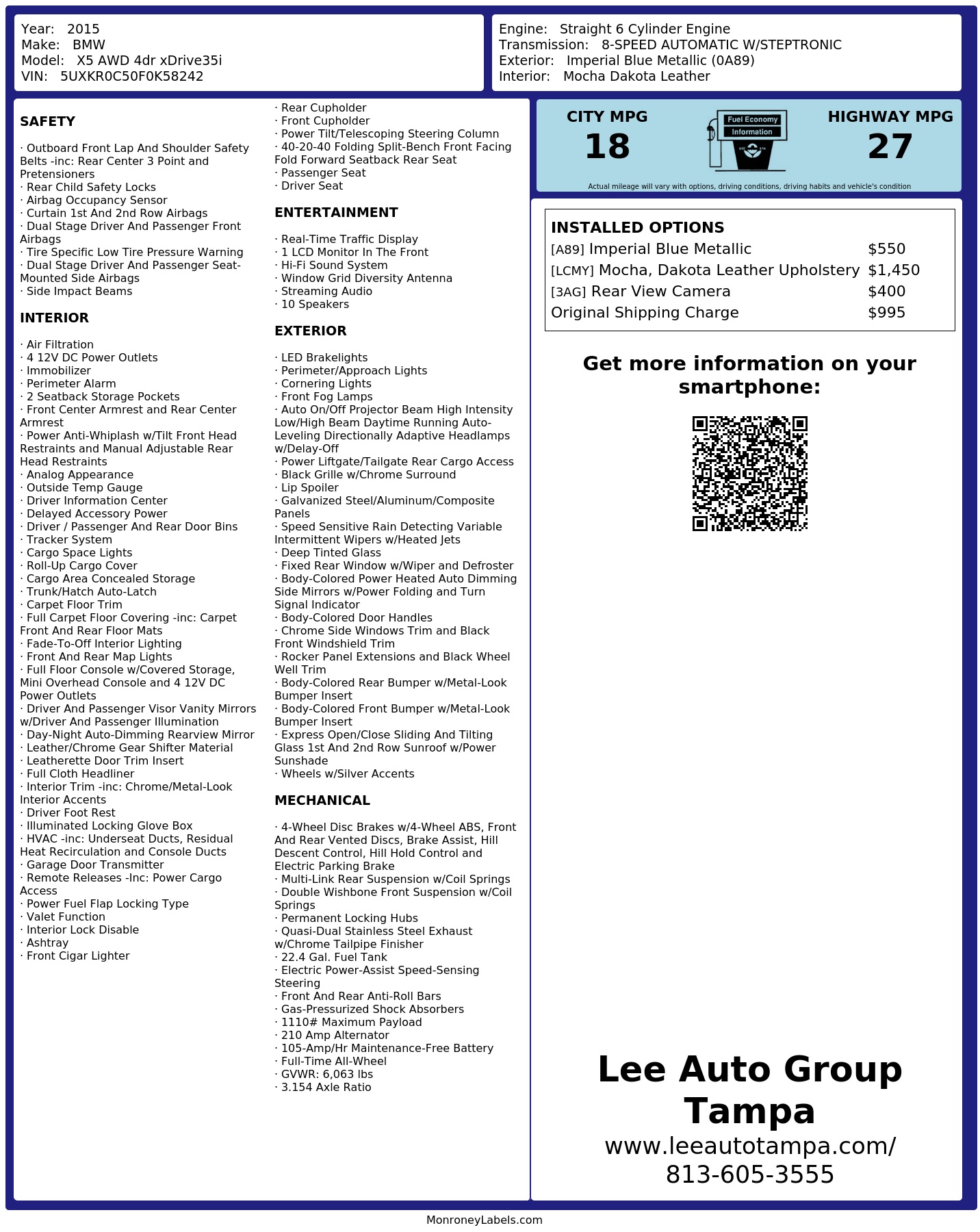 Monroney Label