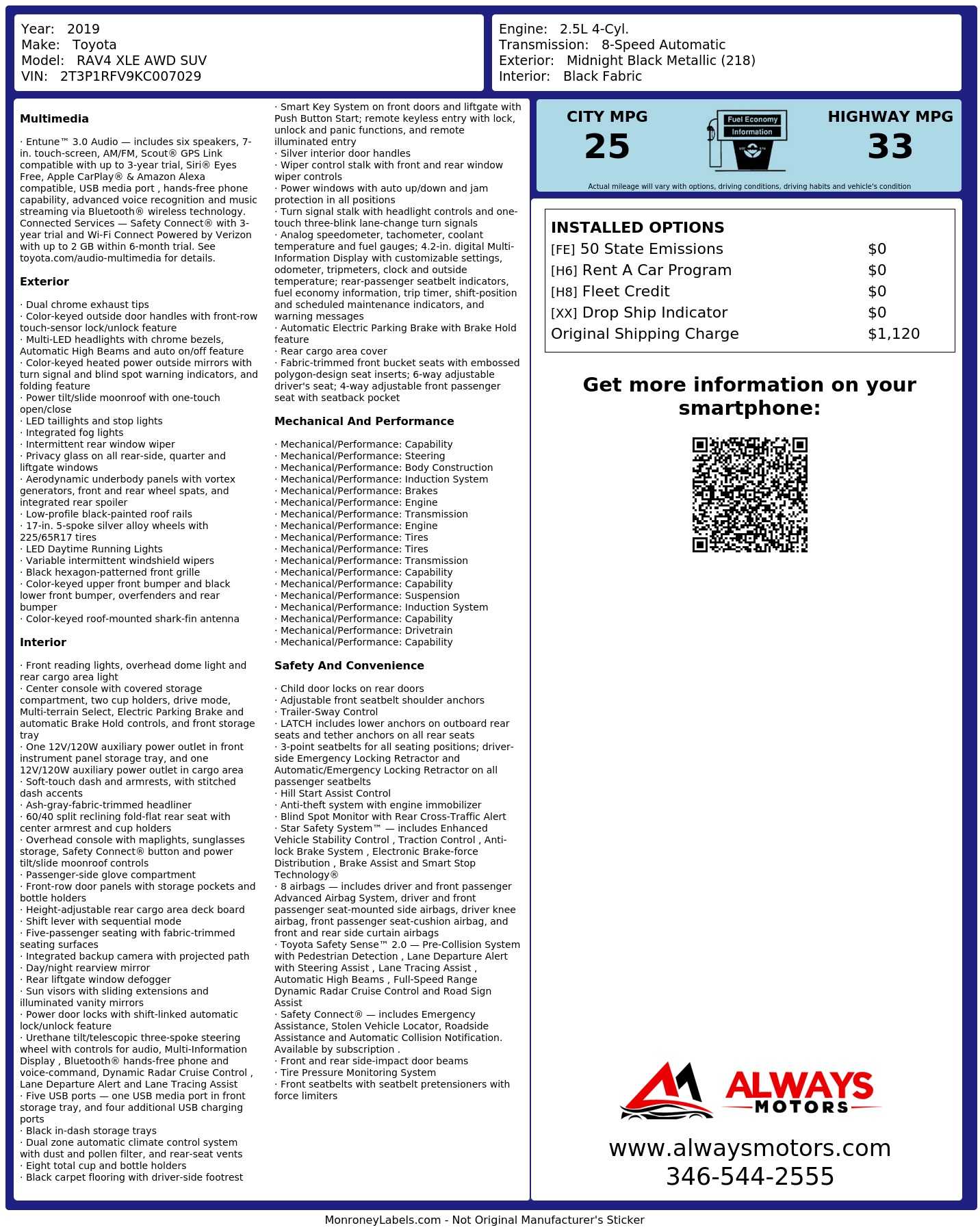 Monroney Label