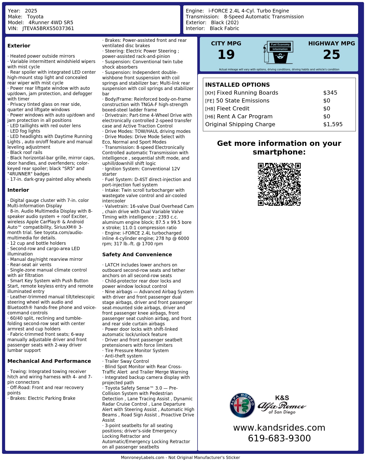 Monroney Label