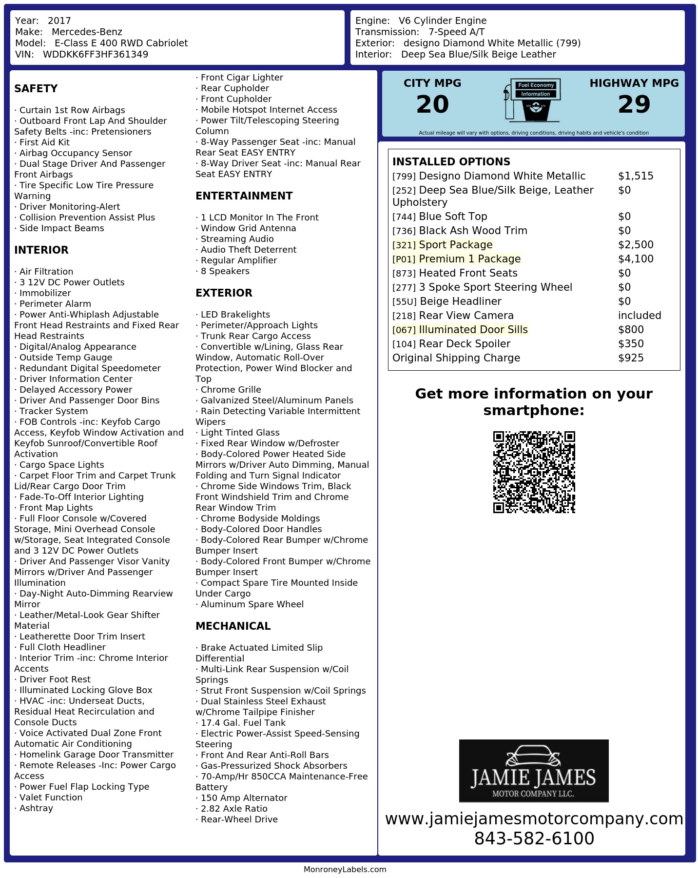 Monroney Label