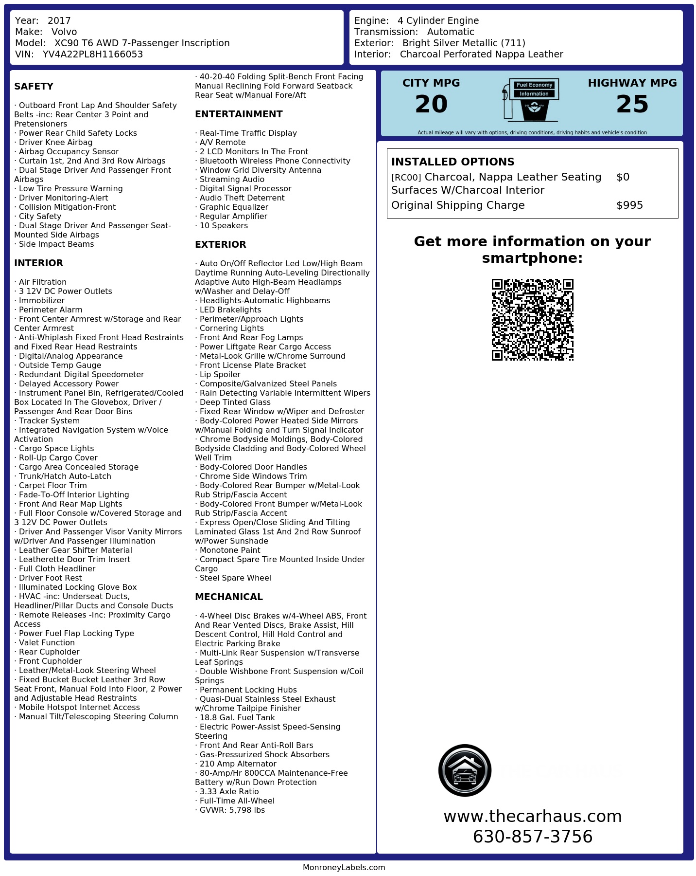 Monroney Label