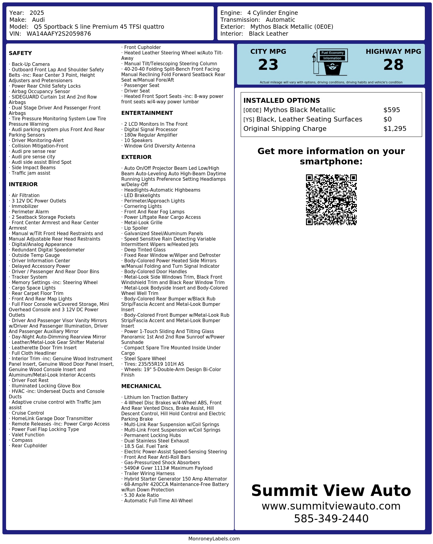Monroney Label