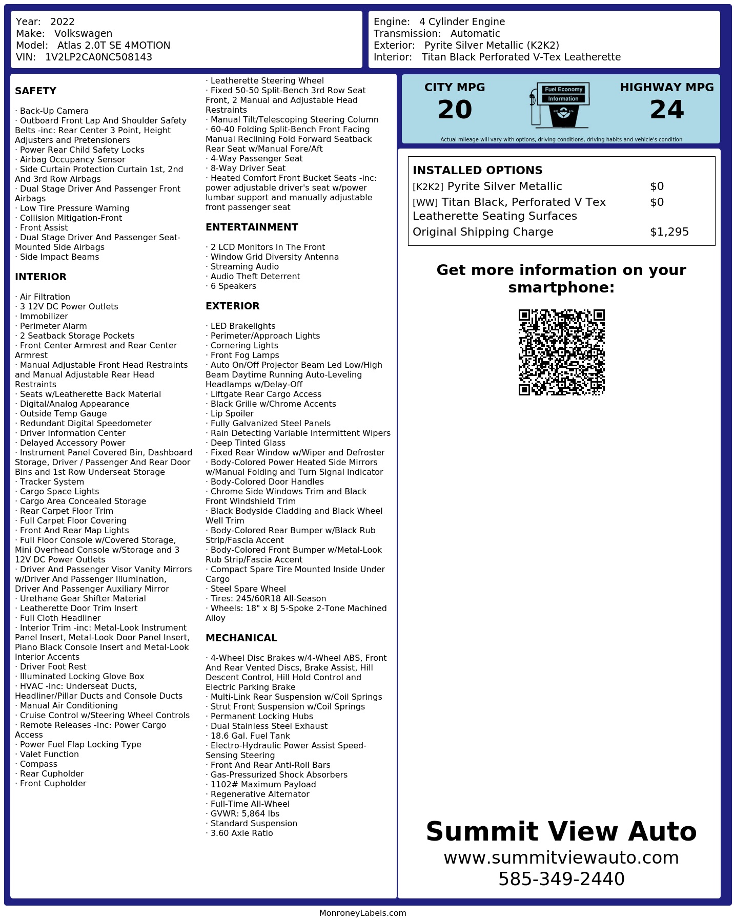 Monroney Label