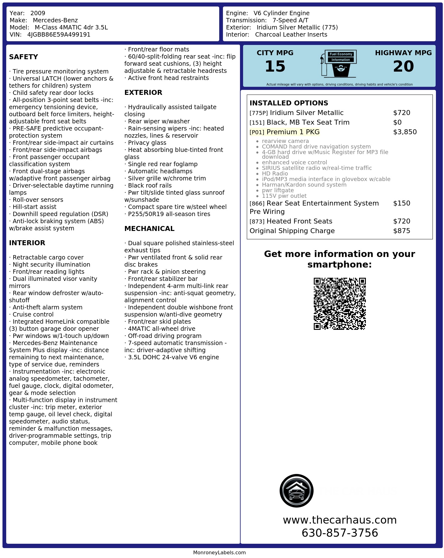 Monroney Label
