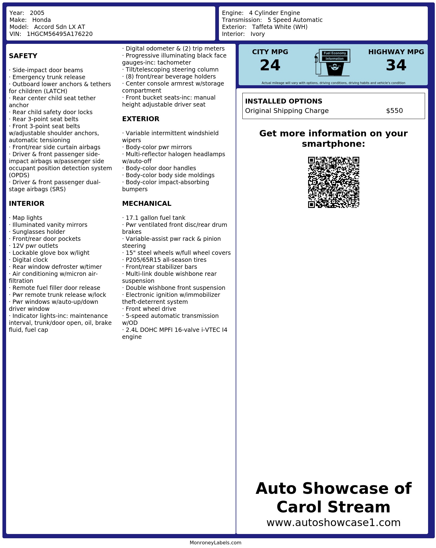 Monroney Label