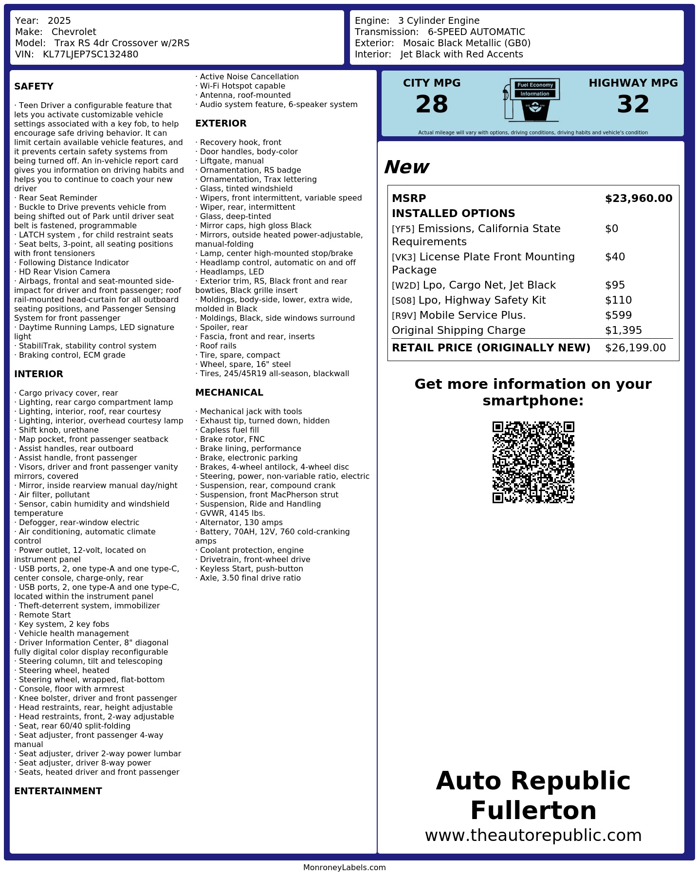 Monroney Label