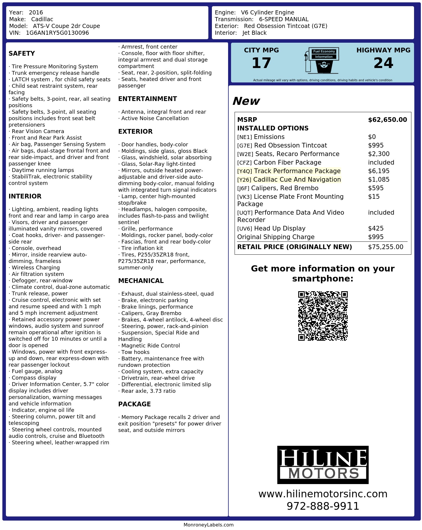 Monroney Label