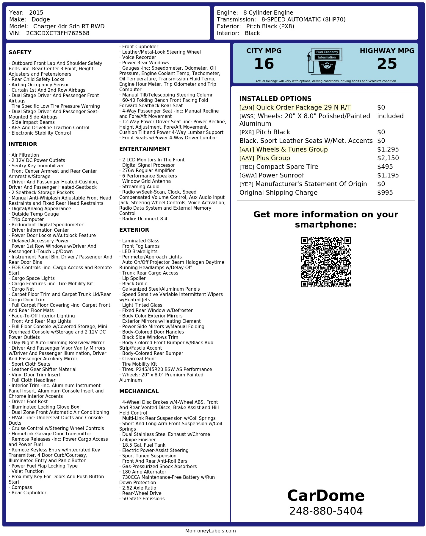 Monroney Label