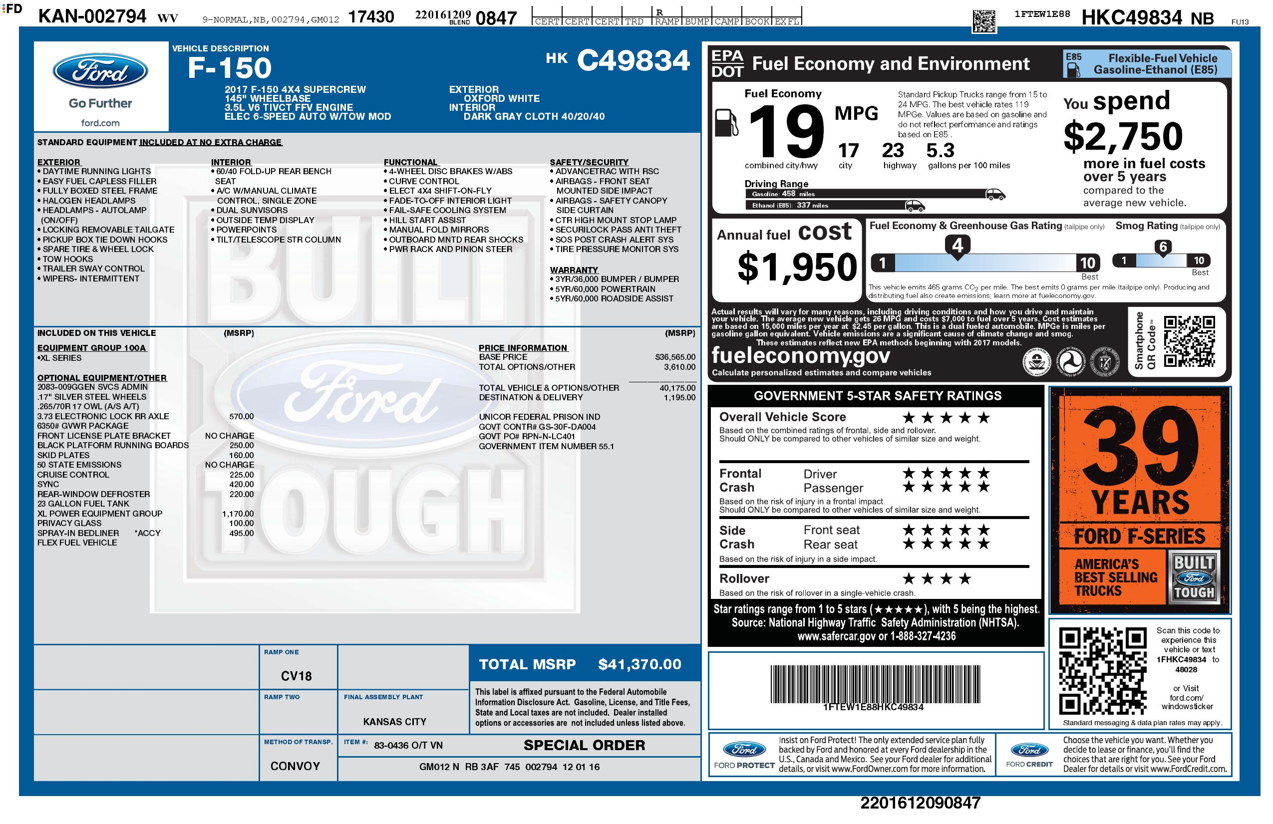 Monroney Label